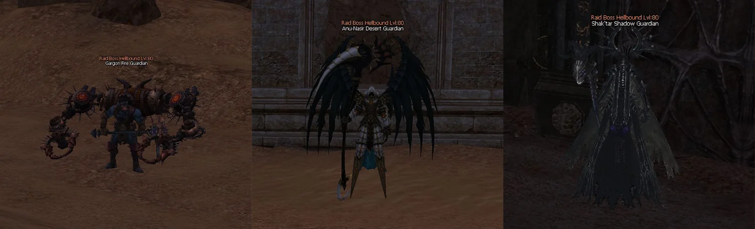 Gargon, Anu-Nasir and Shak'tar raid bosses